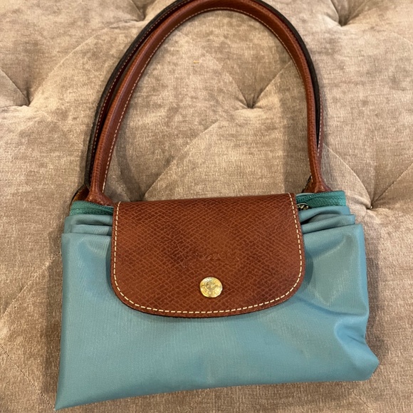 Longchamp Le Pliage Small (LONG STRAPS) Tote Shoulder Bag-BLUE NYLON - Picture 2 of 16